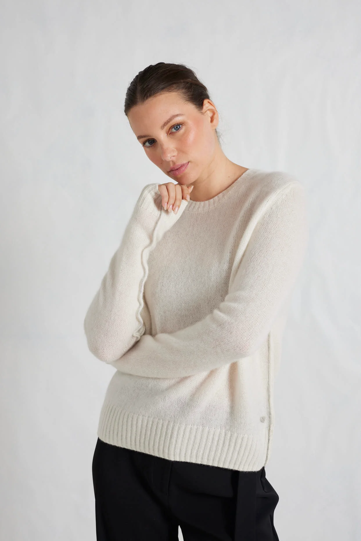 Georgia Cashmere Sweater in Cloud Dancer - Image 3