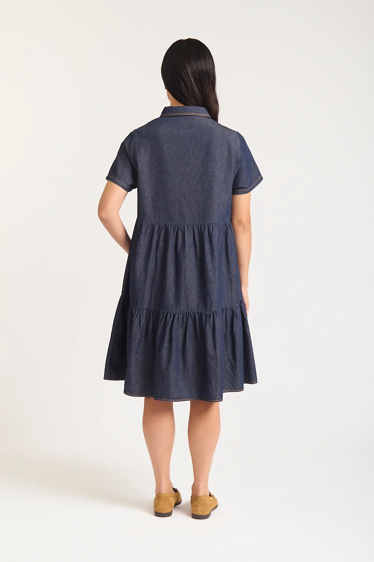 Hazel Dress Classic In Indigo Denim - Image 4