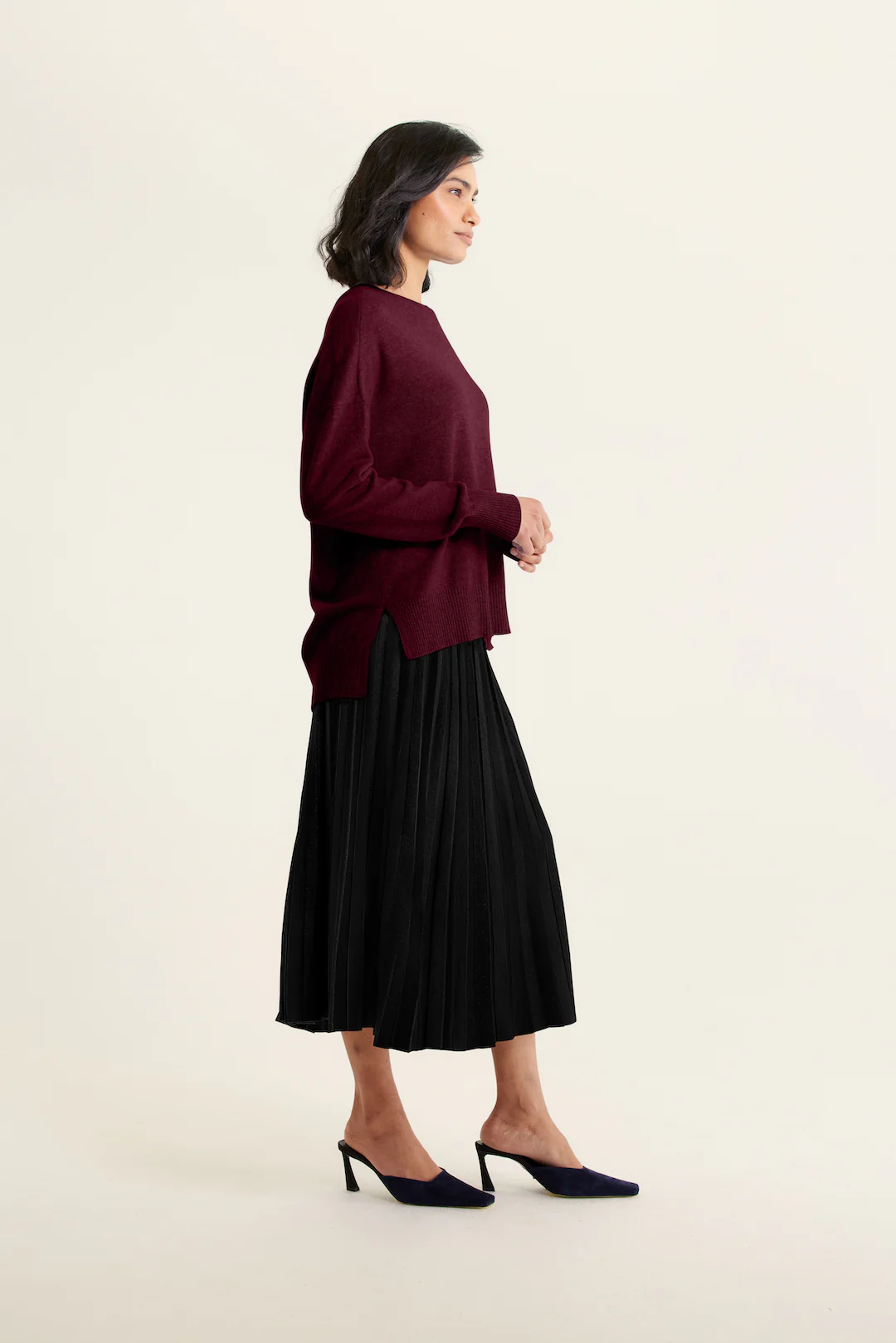 Iris Cashmere Crew Sweater In Endless Passion - Image 2