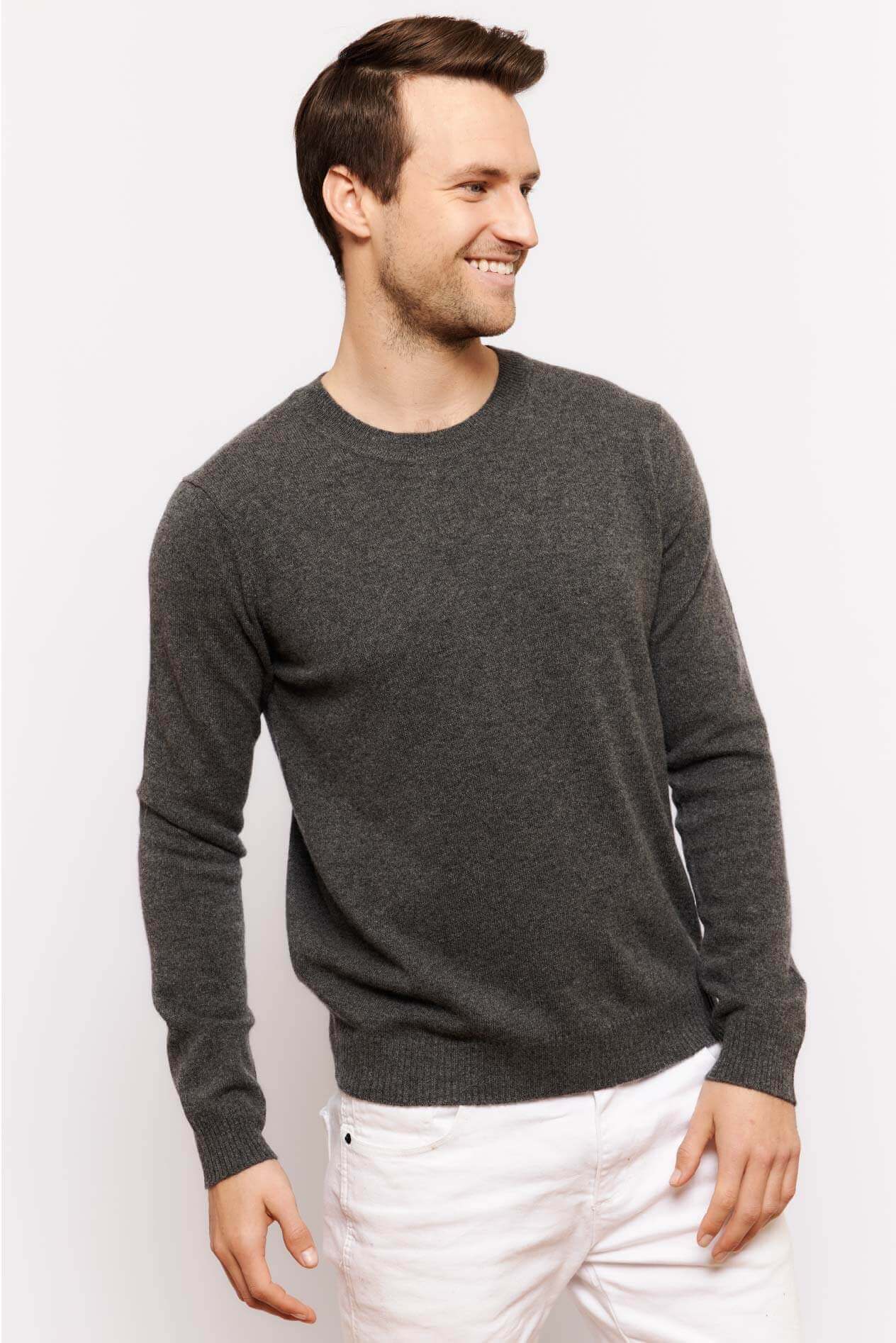 Jules Cashmere Sweater in Charcoal - Image 2