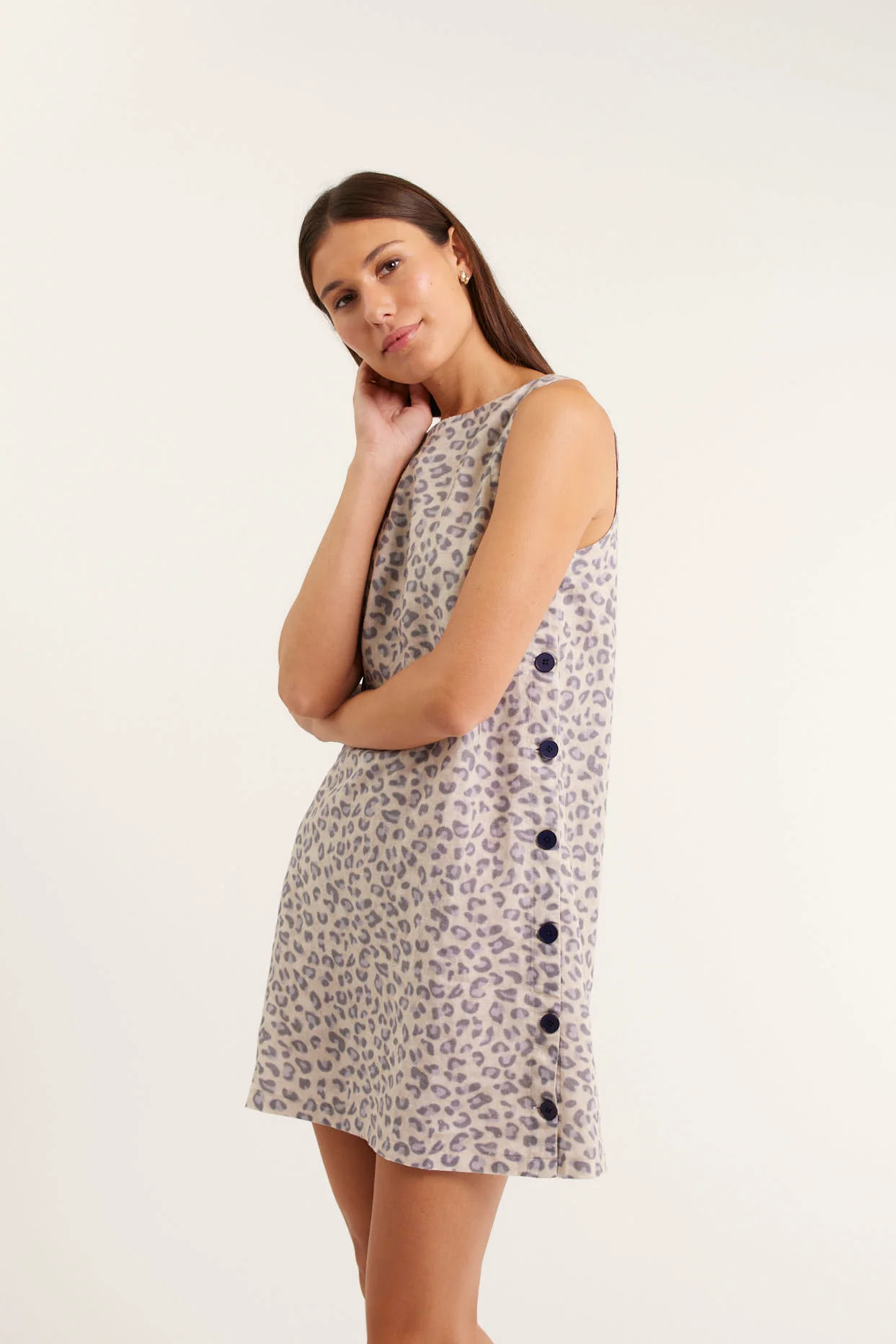 Lola Linen Dress In Animal - Image 2