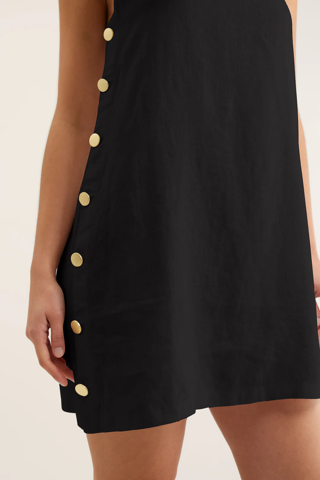 Lola Linen Dress In Black - Image 4