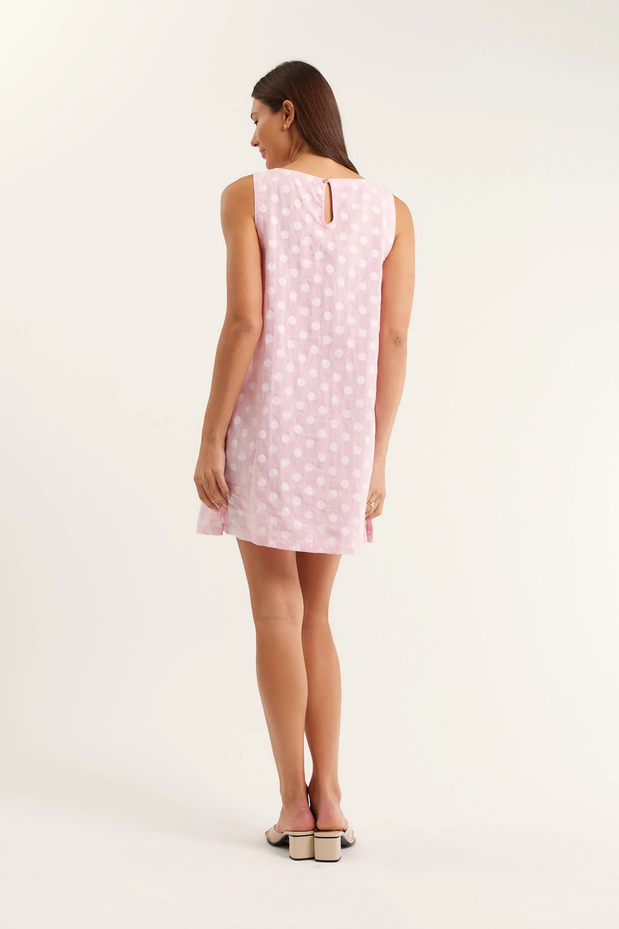 Lola Polkadot Dress In Pink - Image 3