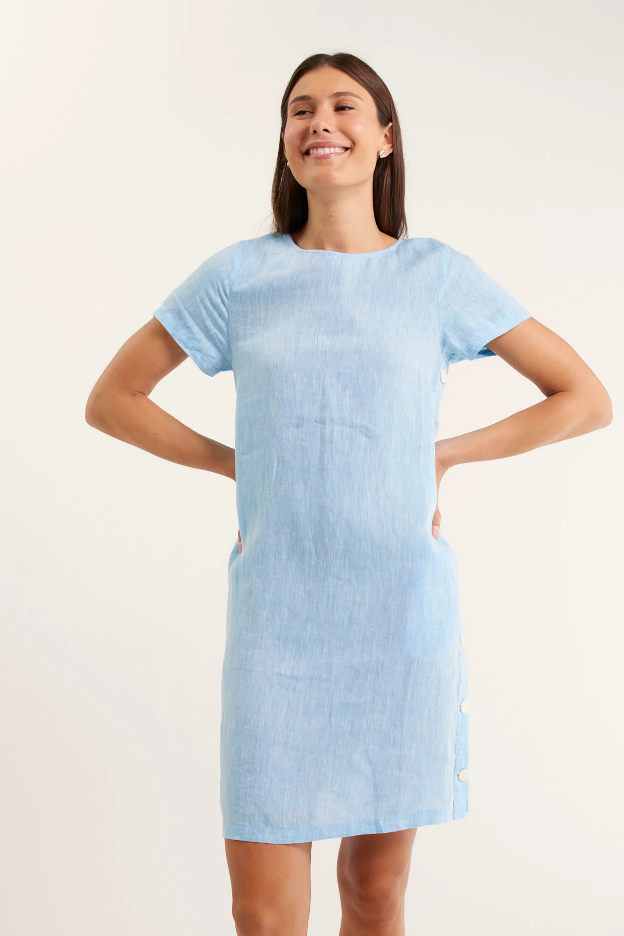 Louie Classic Dress In Azure - Image 3