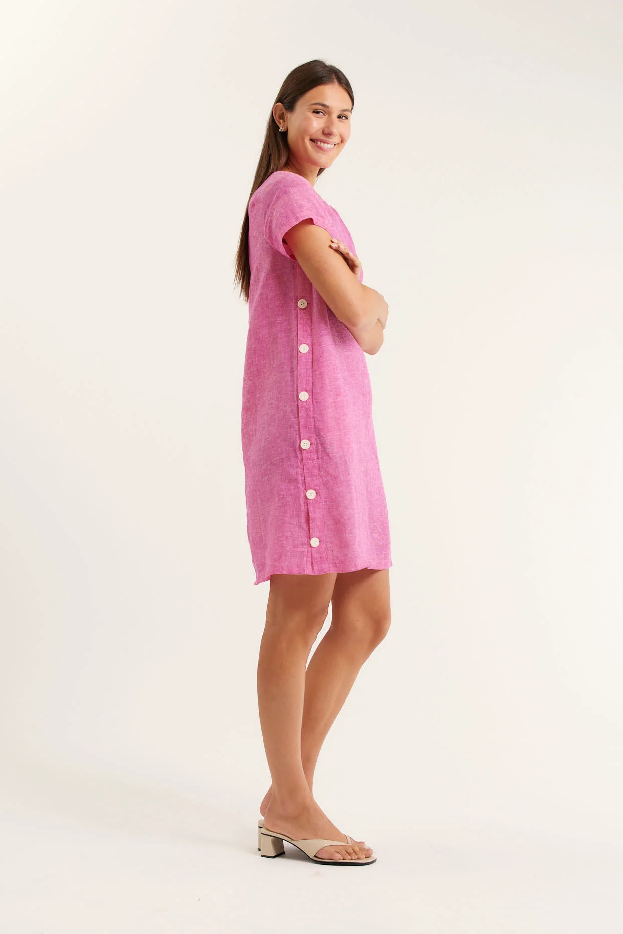 Louie Classic Dress In Cranberry - Image 3
