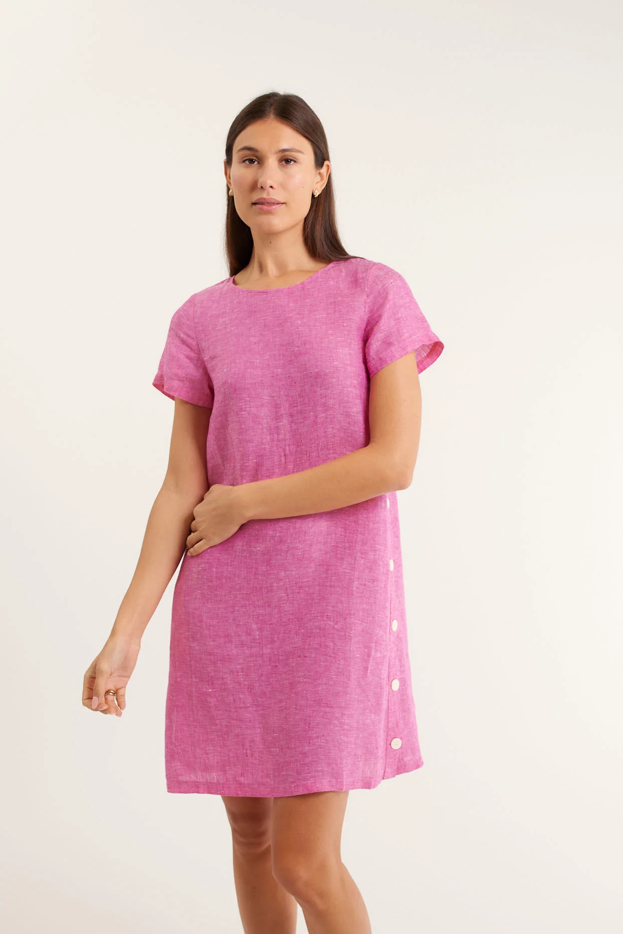 Louie Classic Dress In Cranberry - Image 4