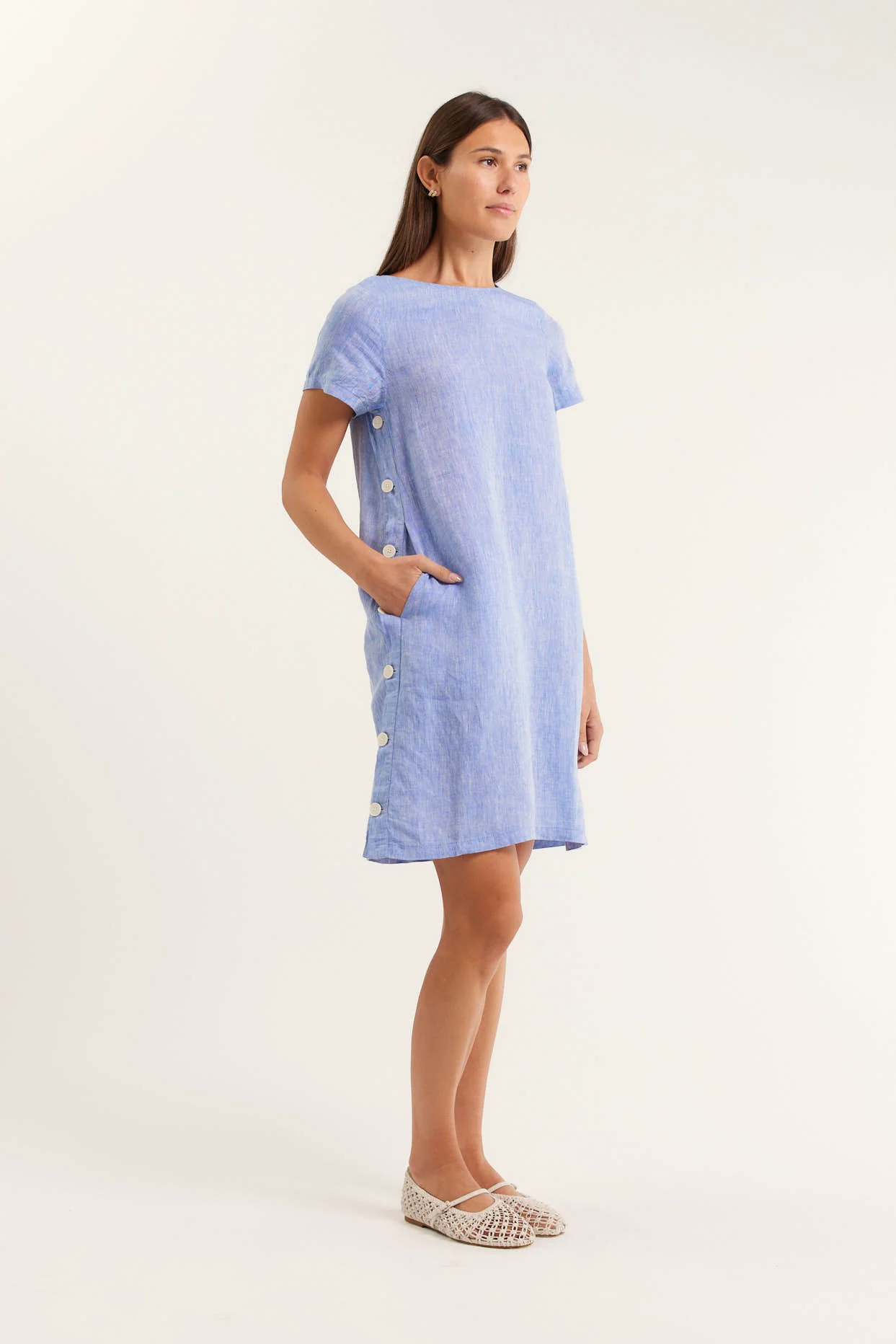 Louie Classic Dress In Ocean - Image 2