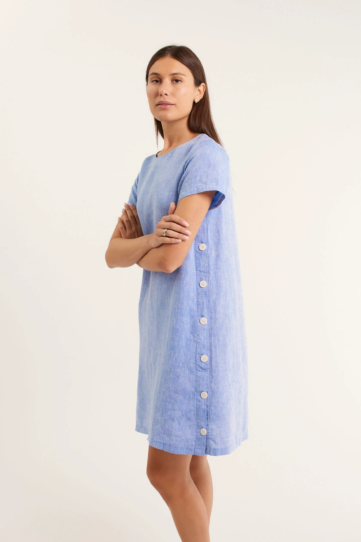 Louie Classic Dress In Ocean - Image 3