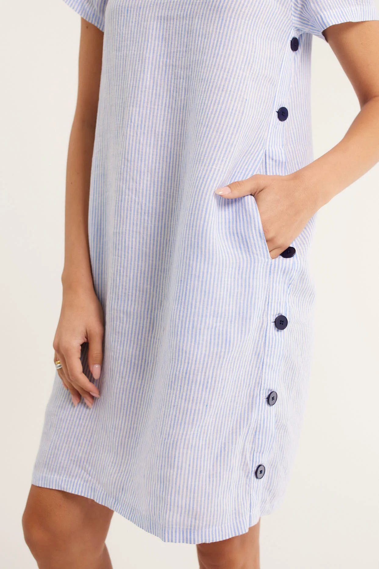 Louie Classic Dress In Pale Blue - Image 2