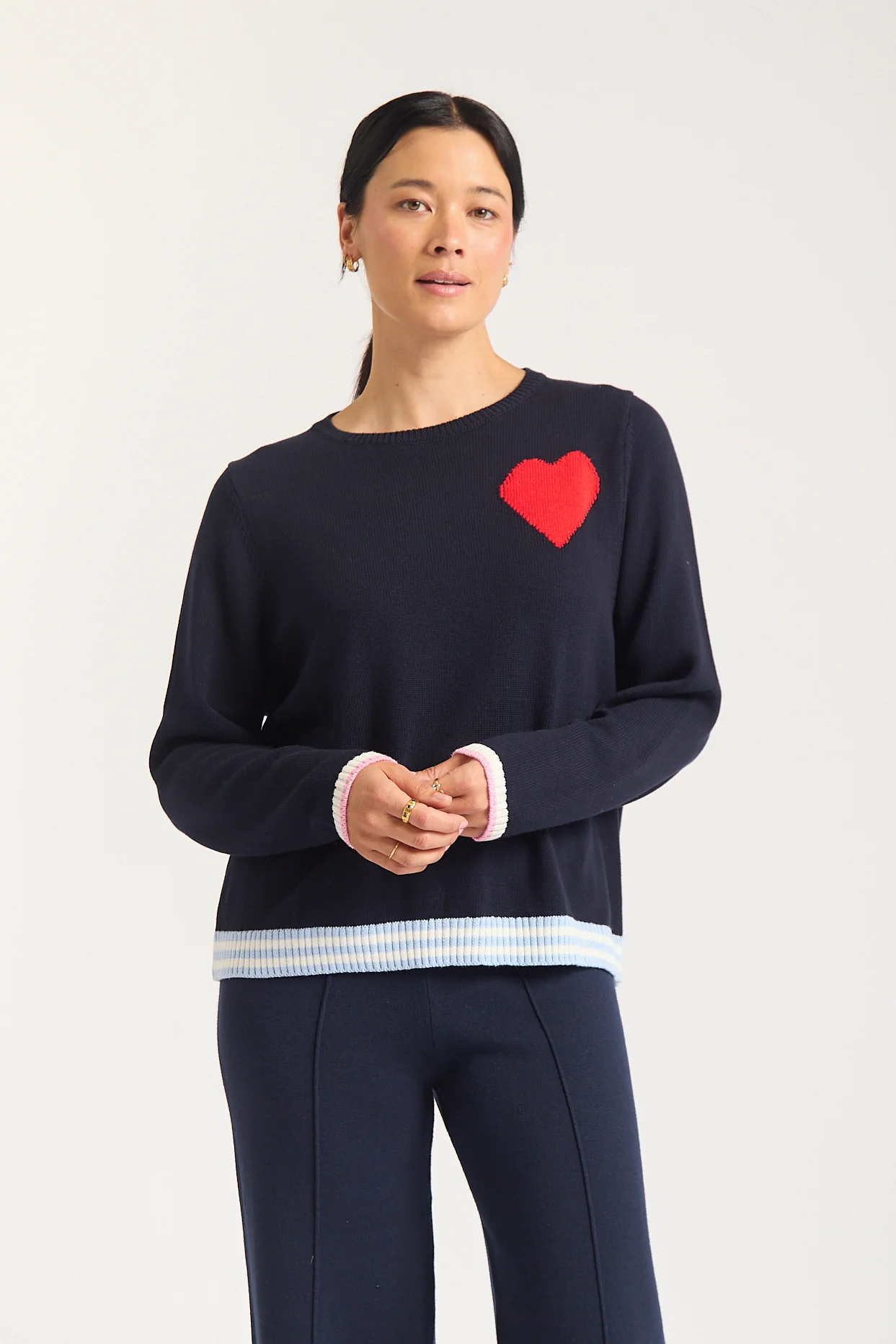 Lovey Dovey Sweater In Navy - Image 3