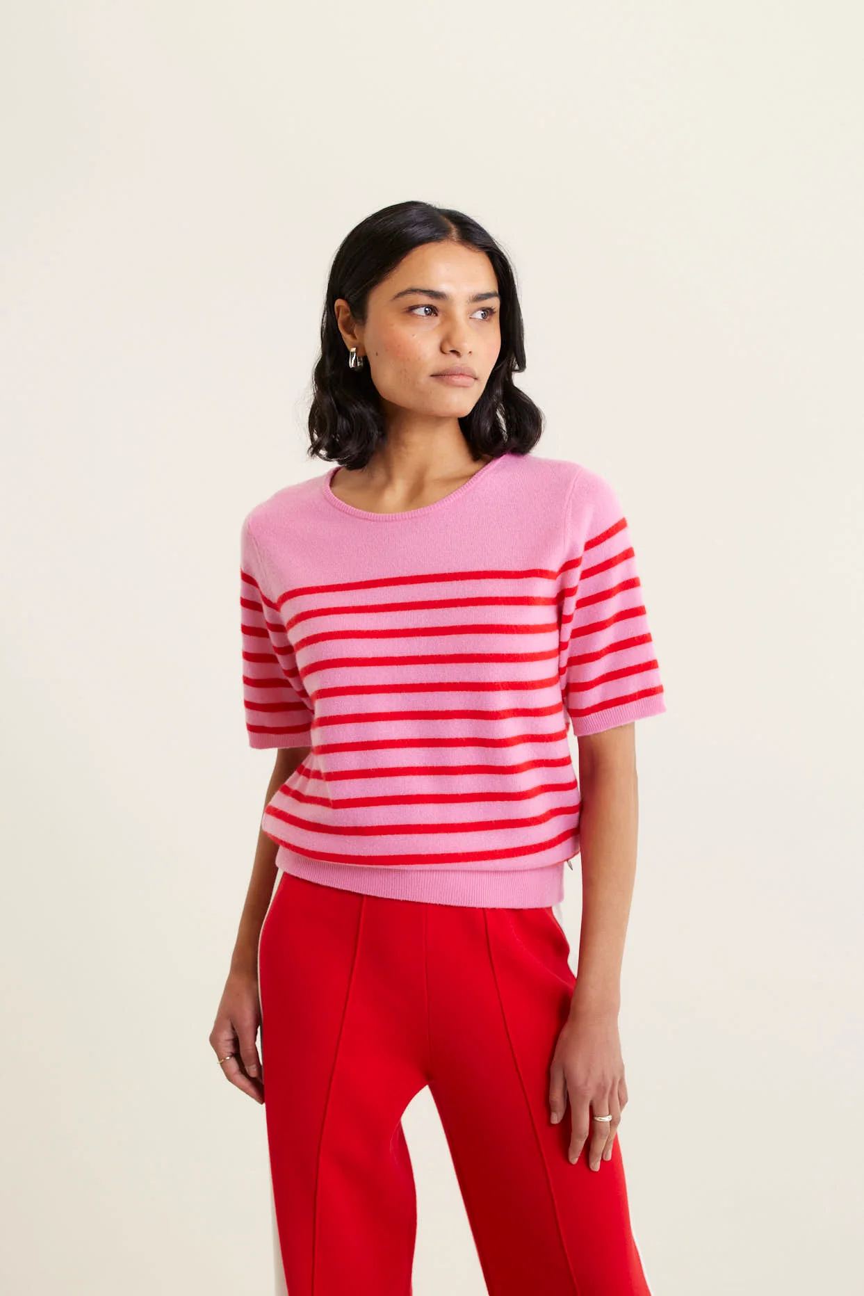 Marcie Cashmere Stripe Top In Fairy - Image 2