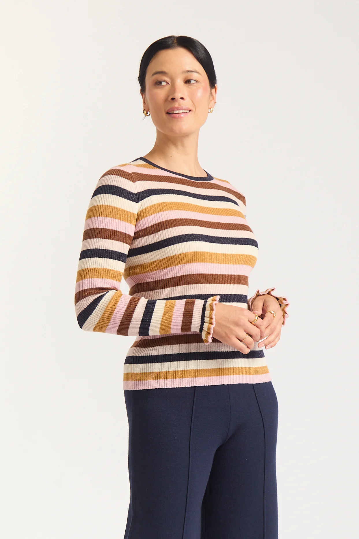 Marley Lurex Top  In Nutmeg - Image 3