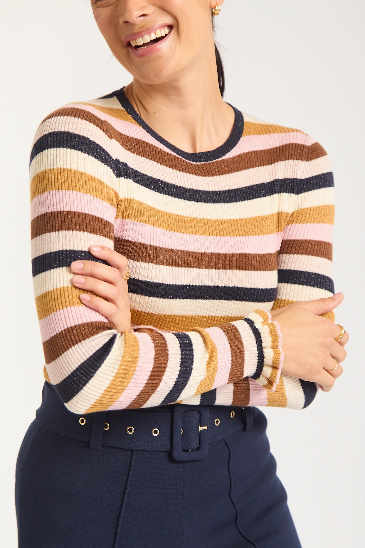 Marley Lurex Top  In Nutmeg - Image 4