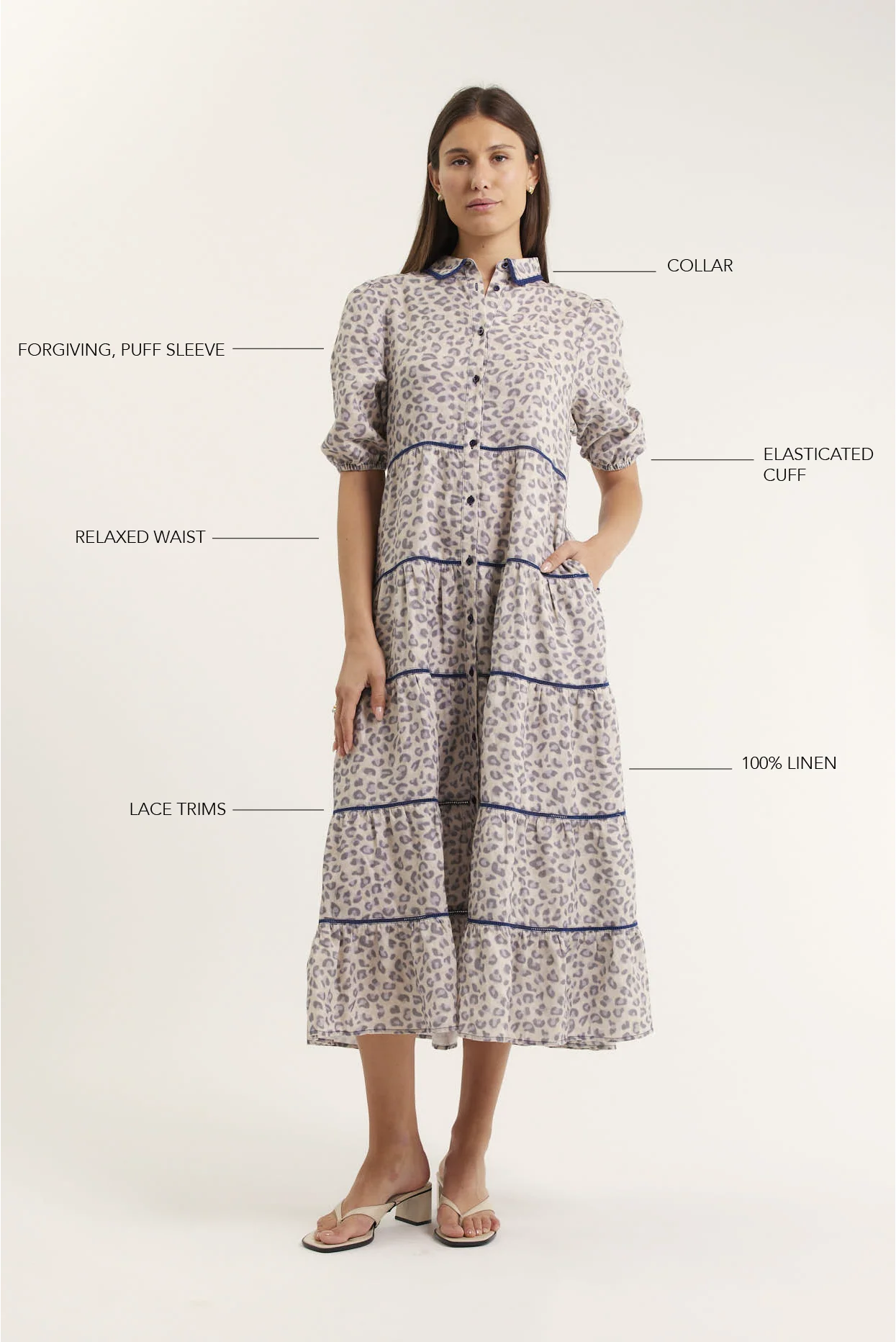 Marlow Linen Dress In Animal - Image 3