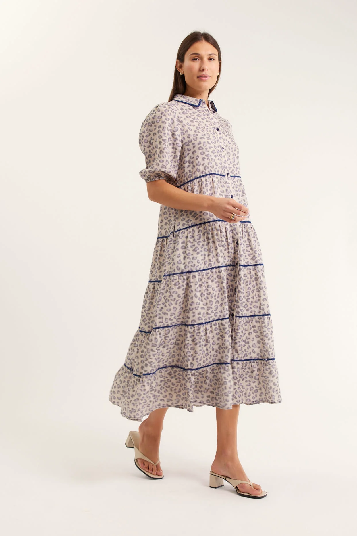 Marlow Linen Dress In Animal - Image 4
