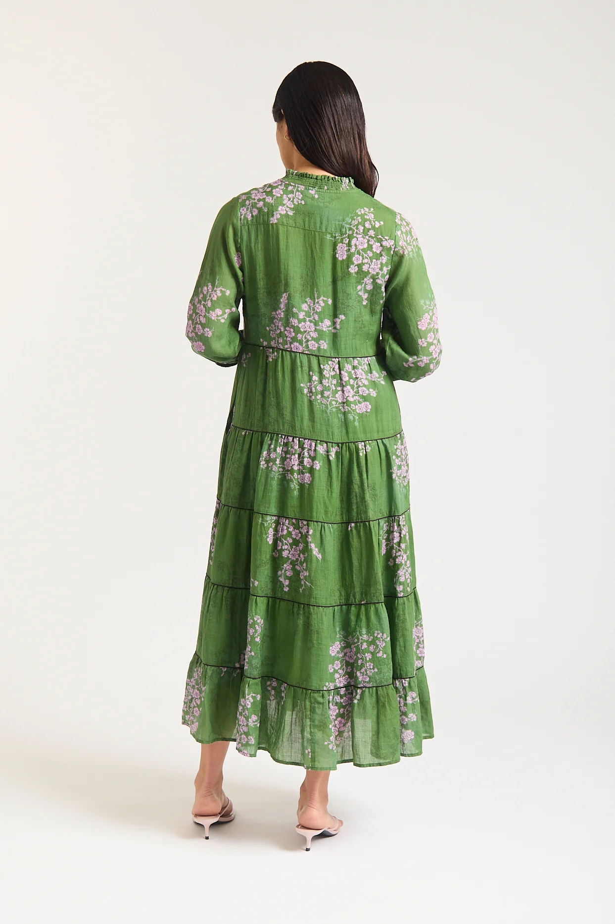 Long Sleeve Martina Ramie Dress In Maple Print - Image 5