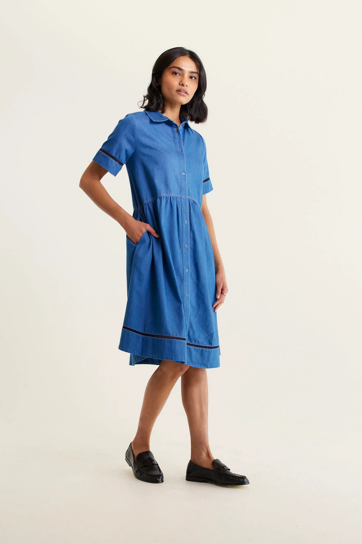 Maxine Denim Dress In Denim Wash - Image 2