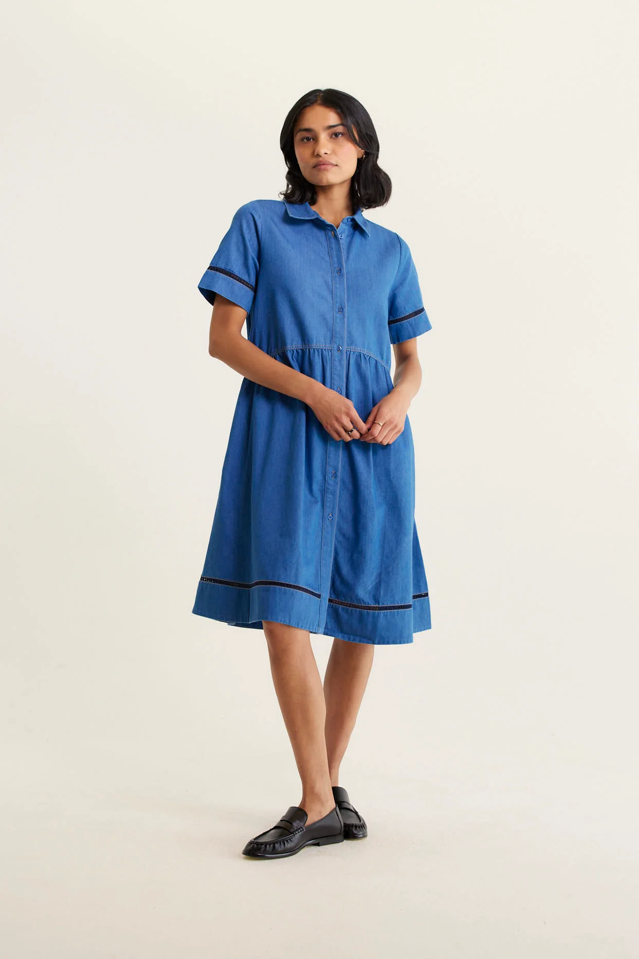 Maxine Denim Dress In Denim Wash - Image 3