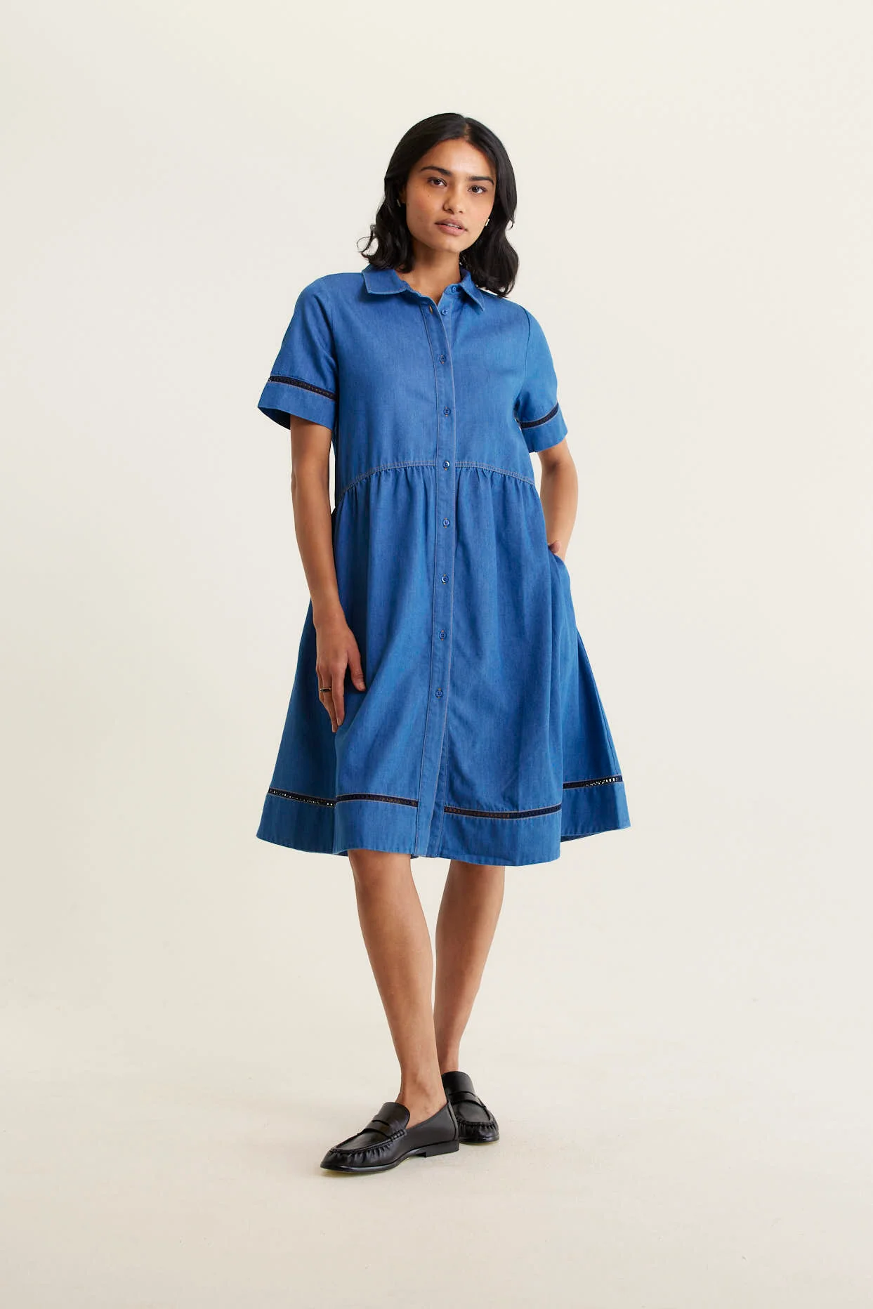 Maxine Denim Dress In Denim Wash - Image 4