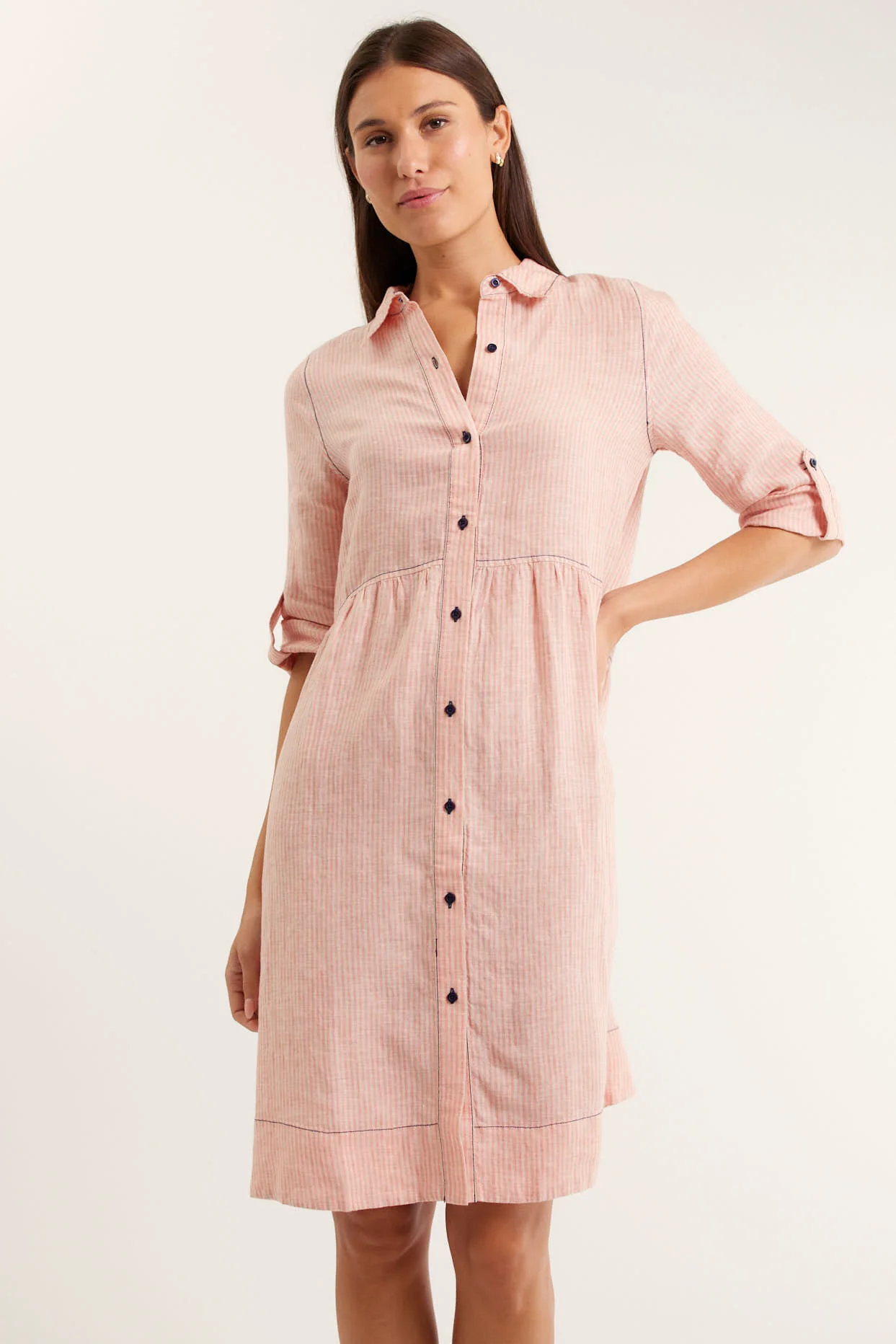 Maxine Dress In Mango Stripe - Image 2