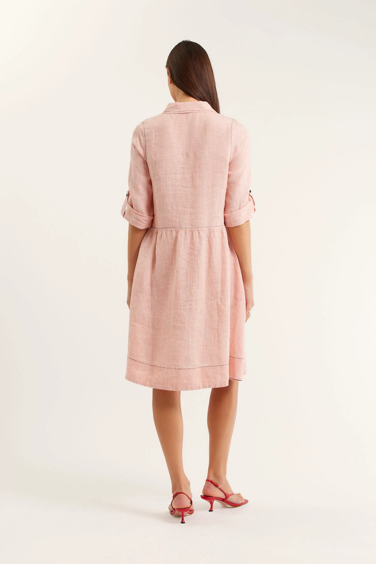 Maxine Dress In Mango Stripe - Image 4