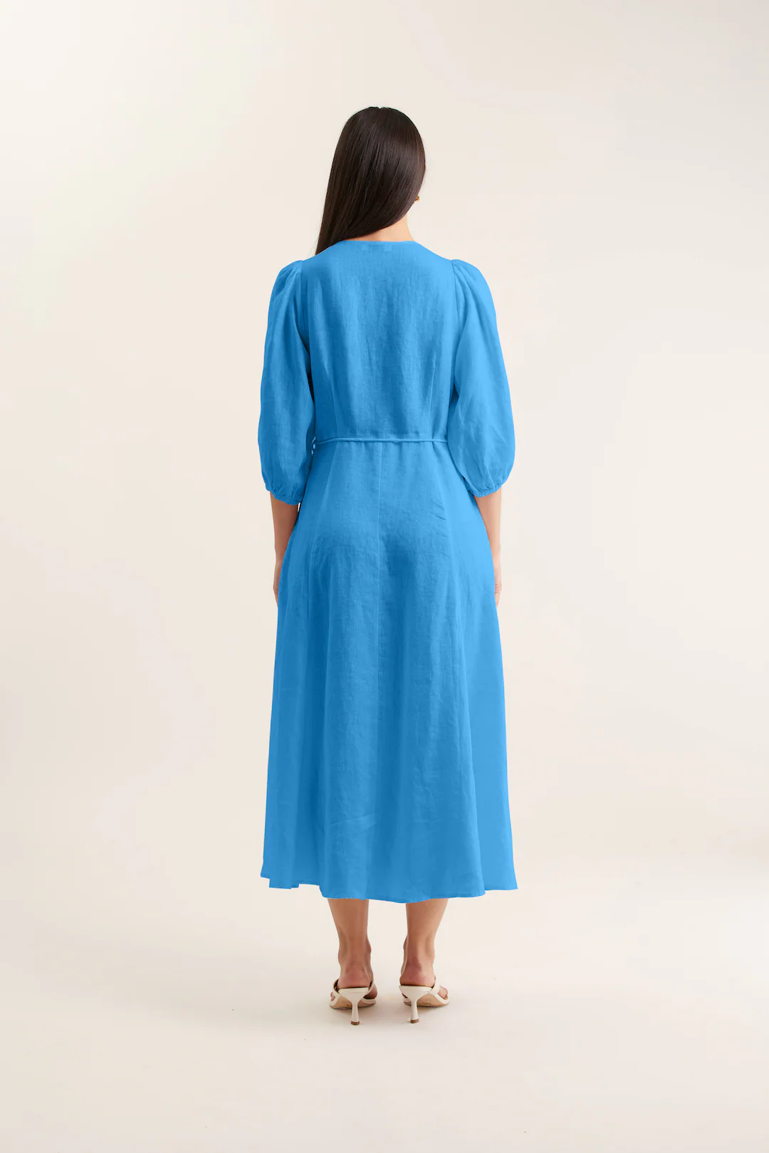 Maya Linen Dress In Cornflower - Image 4