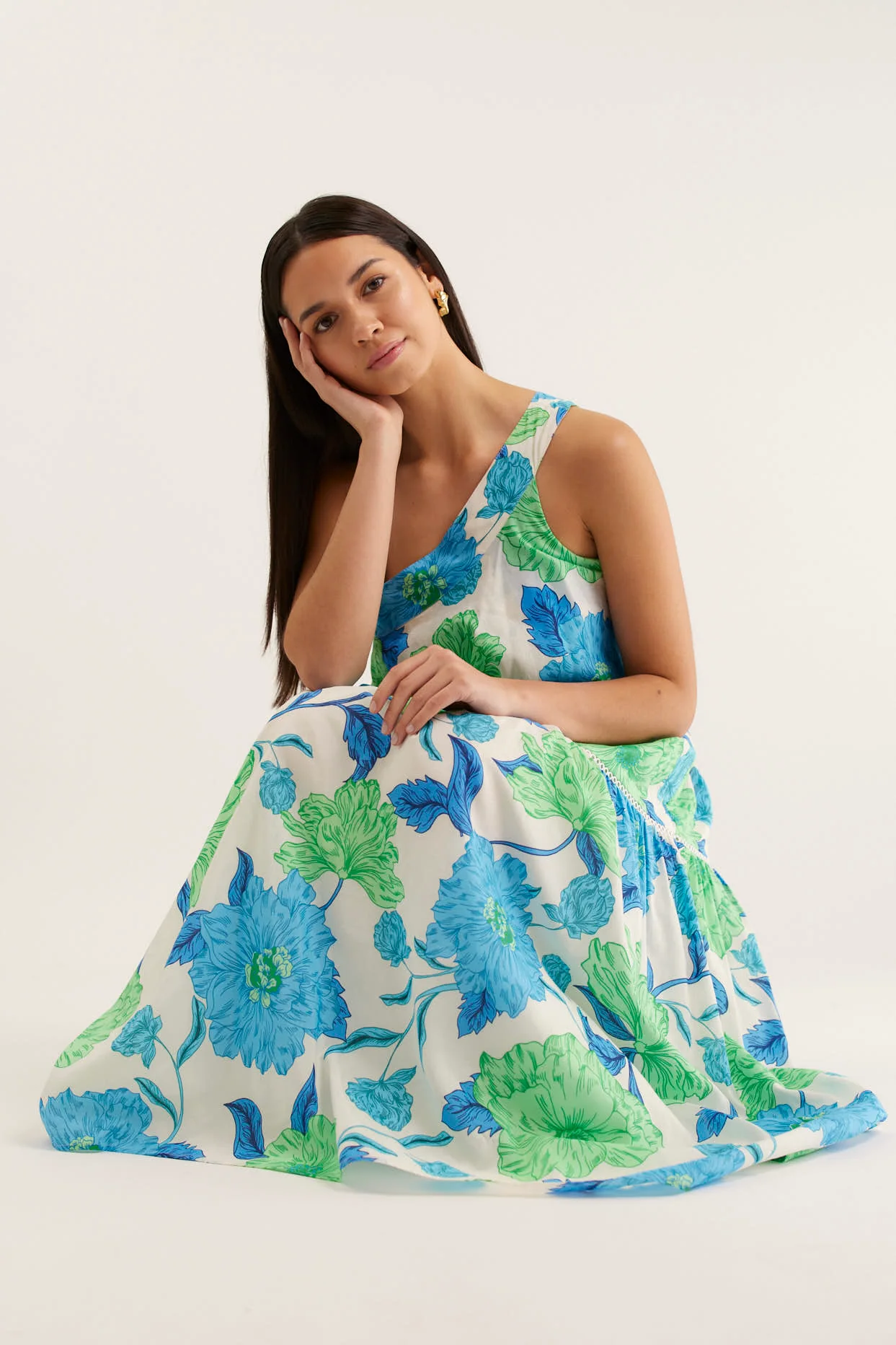 Olympia Calypso Dress In Blue - Image 5