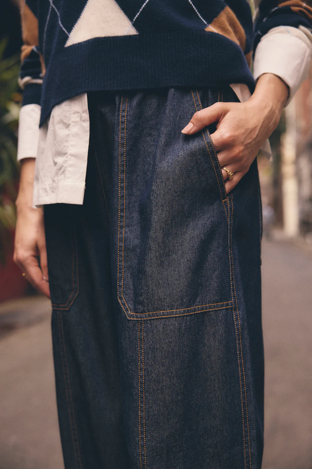 Orla  Pant In Indigo Denim - Image 3