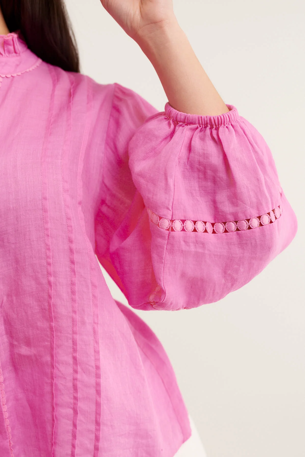 Paris Ramie Blouse In Lipstick - Image 3