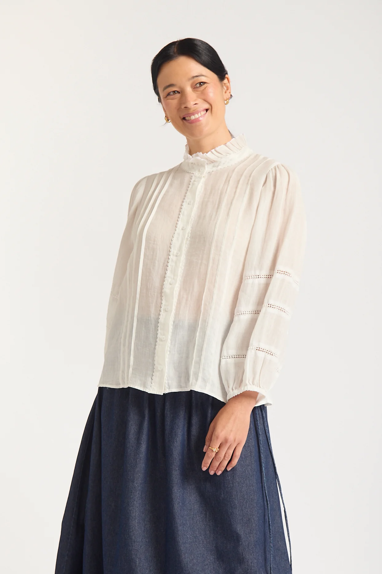 Paris Ramie Top In Ivory - Image 3
