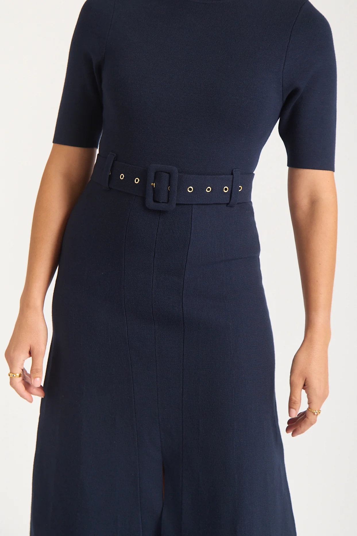 Parker Crepe Dress In Navy - Image 4