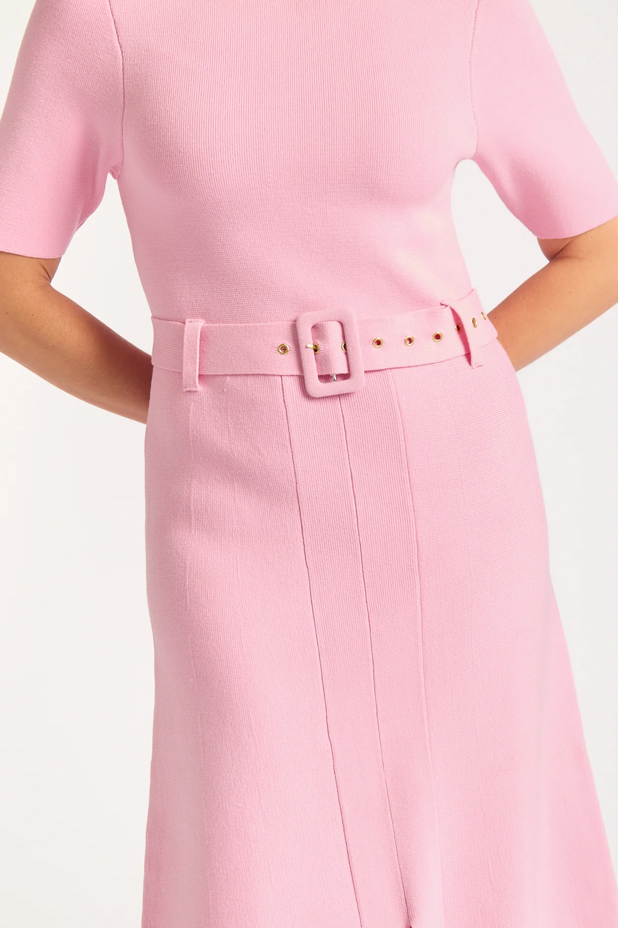 Parker Crepe Dress In Pink - Image 4