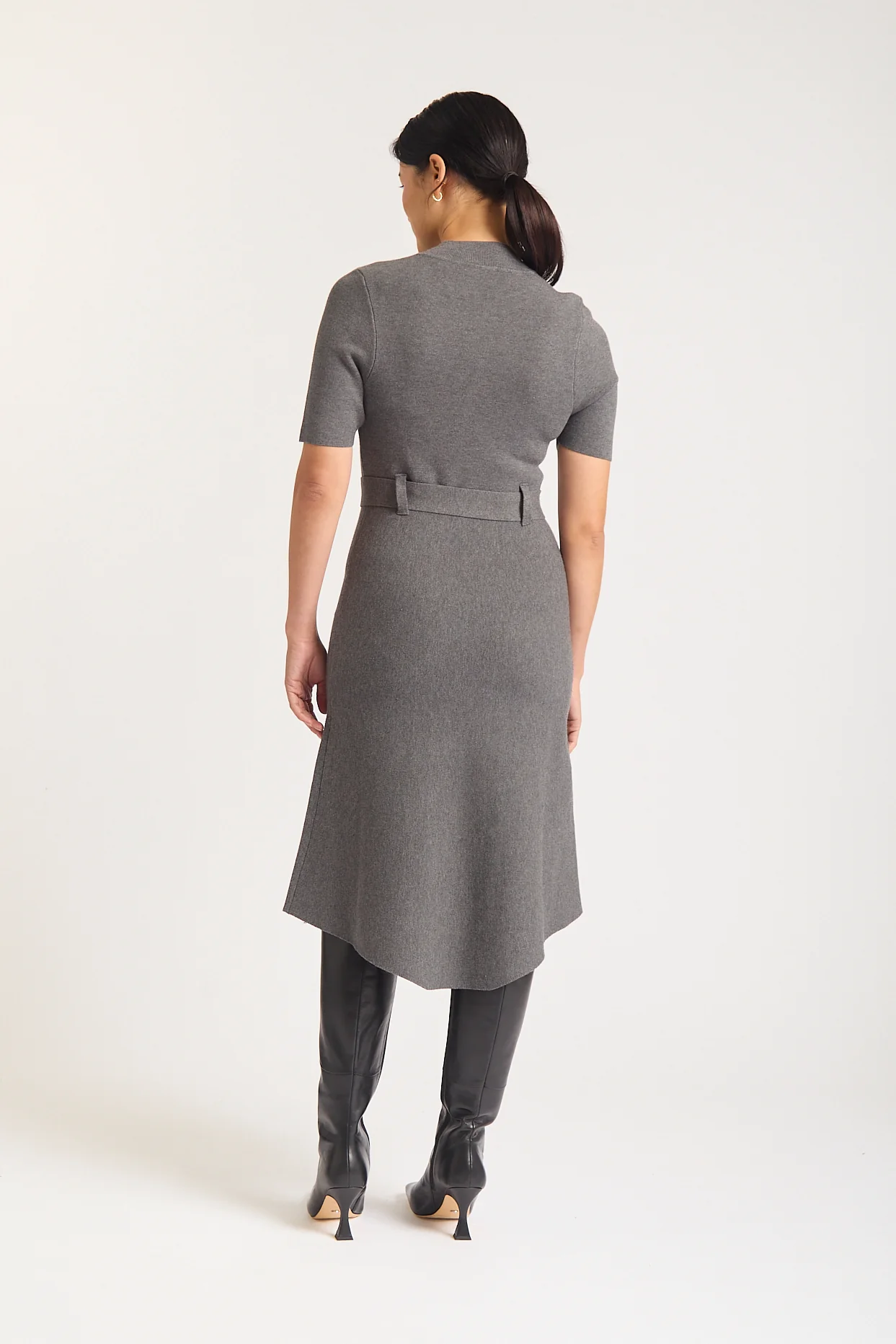Parker Crepe Dress In Shadow - Image 3