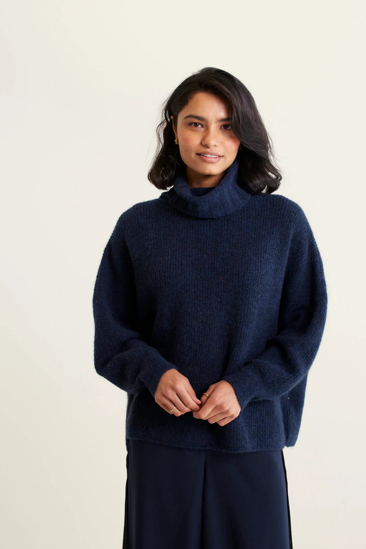 Pascale Alpaca Polo in Navy - Image 2
