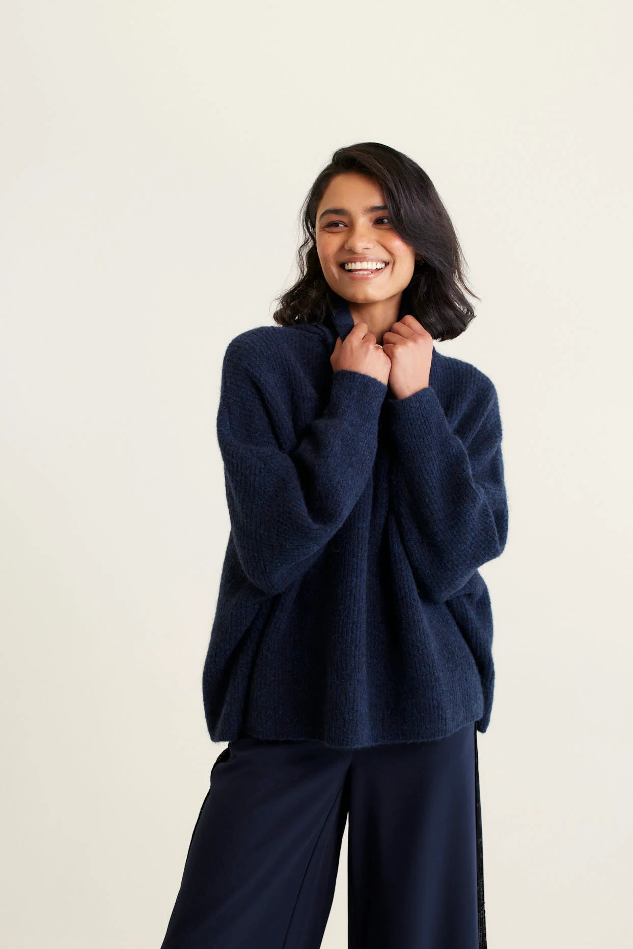 Pascale Alpaca Polo in Navy - Image 3
