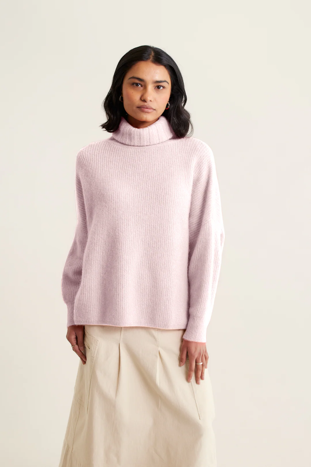 Pascale Alpaca Polo in Sand Rose - Image 3