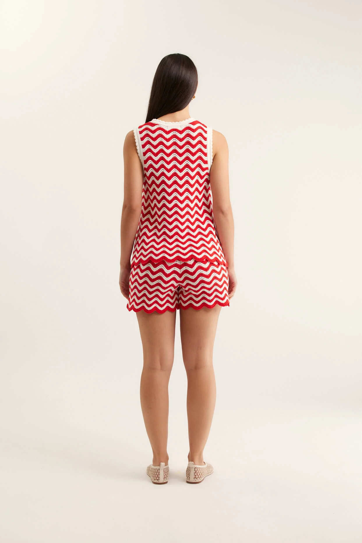 Pearle Top In Red/White - Image 4