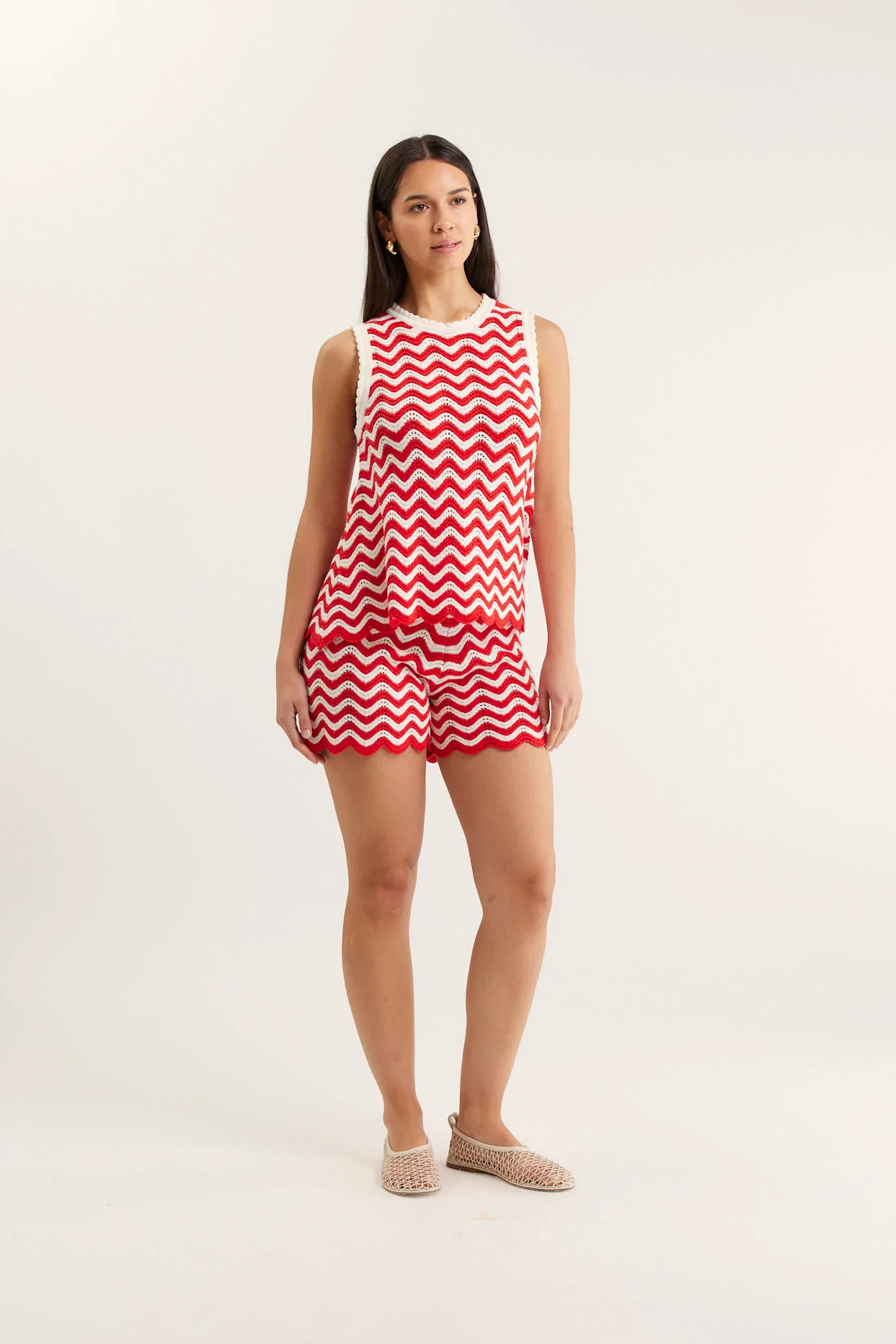 Pearle Top In Red/White - Image 5