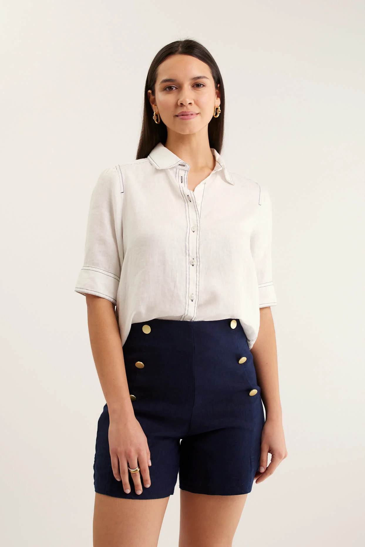 Ruby Linen Shirt  In White - Image 4