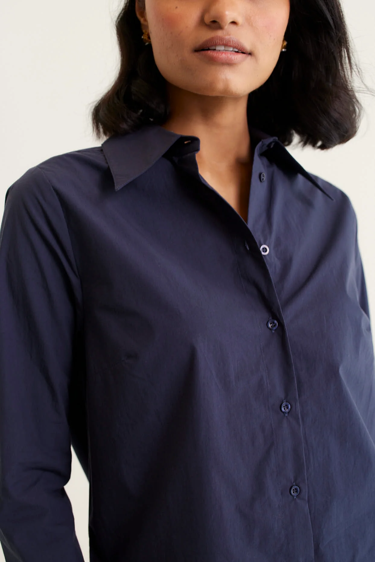 Primrose Pima Cotton Shirt In Navy - Image 2