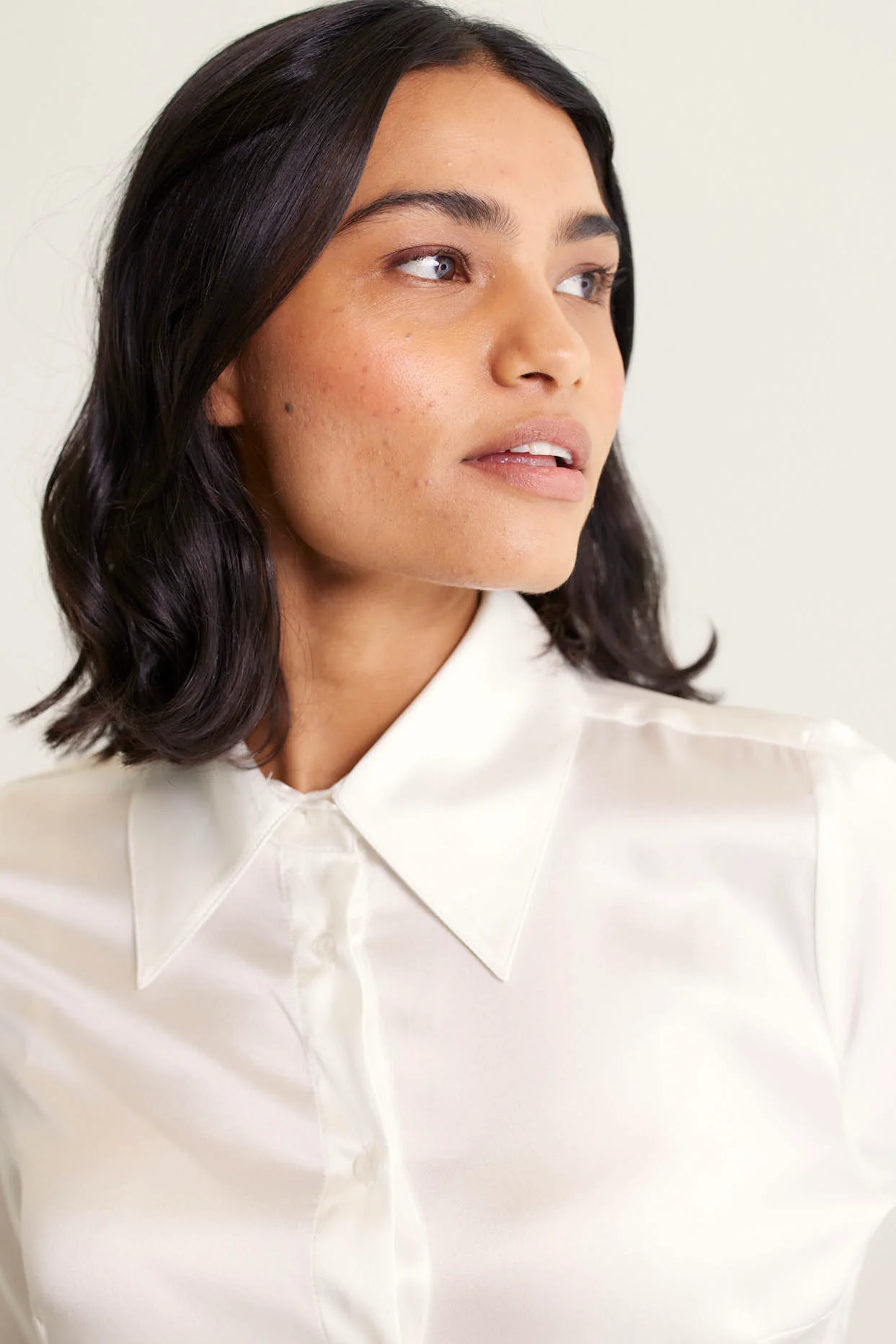 Primrose Silk Shirt In Ivory - Image 3