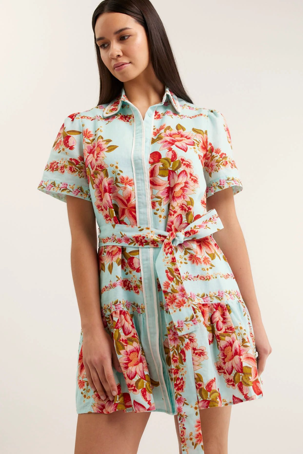 Renae Linen Dress In Portofino - Image 4