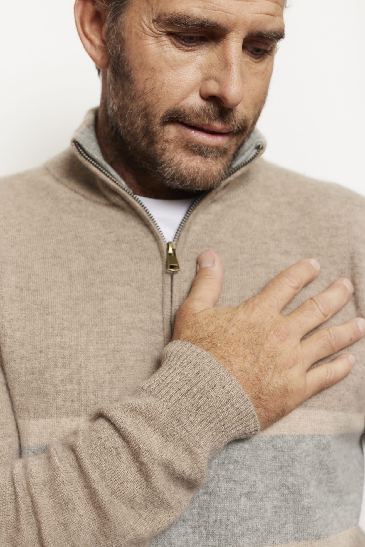 Ricky Stripe Cashmere Sweater in Walnut - Image 5