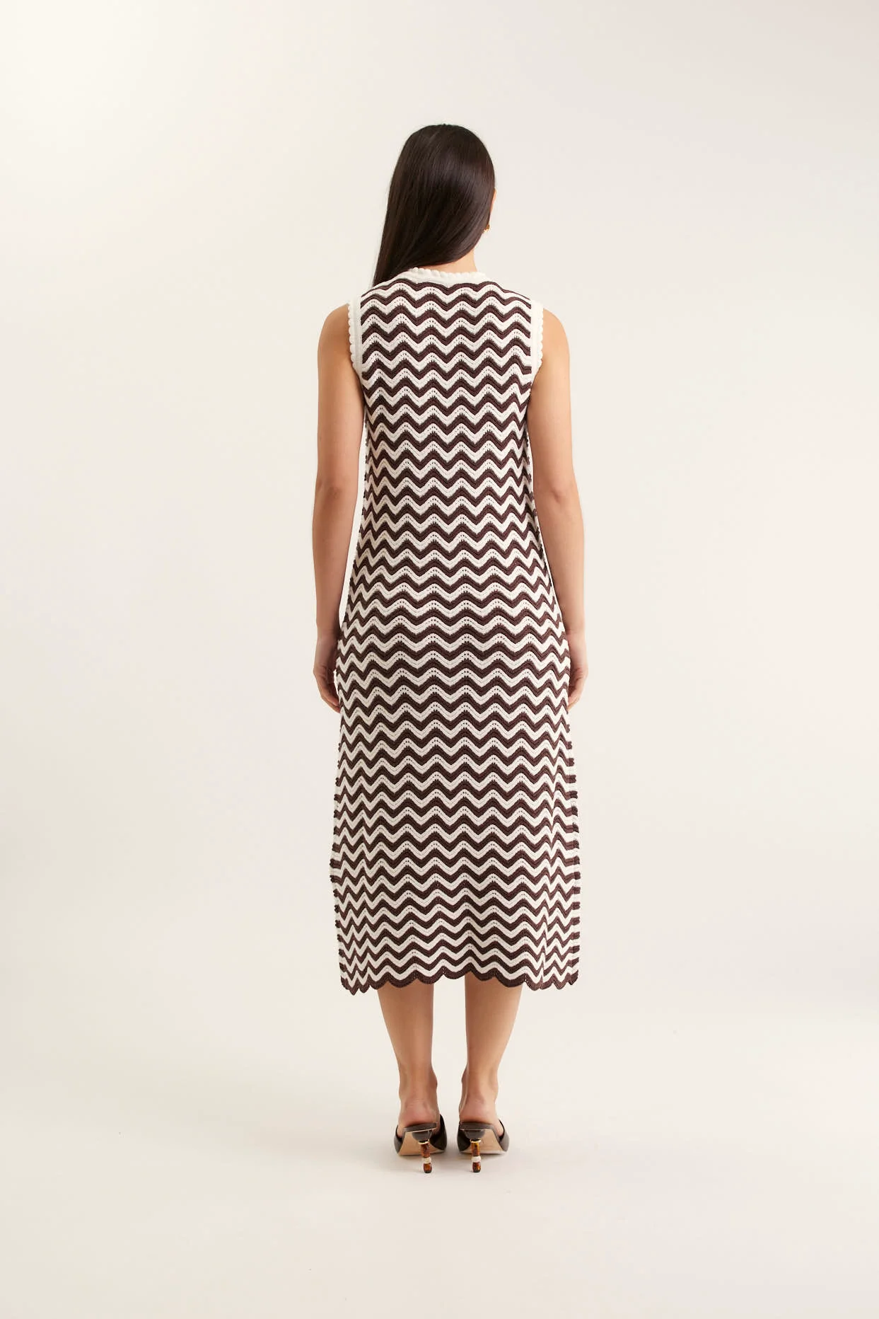 Riva Dress In Choc/Ivory - Image 5