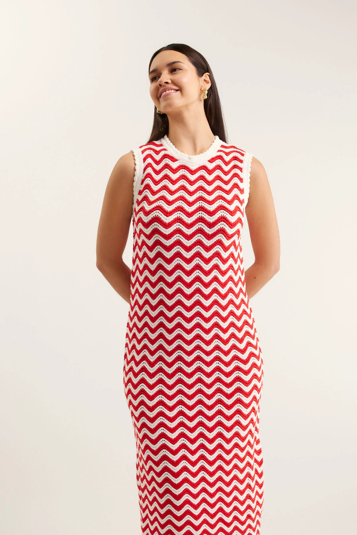 Riva Dress In Red/White - Image 2