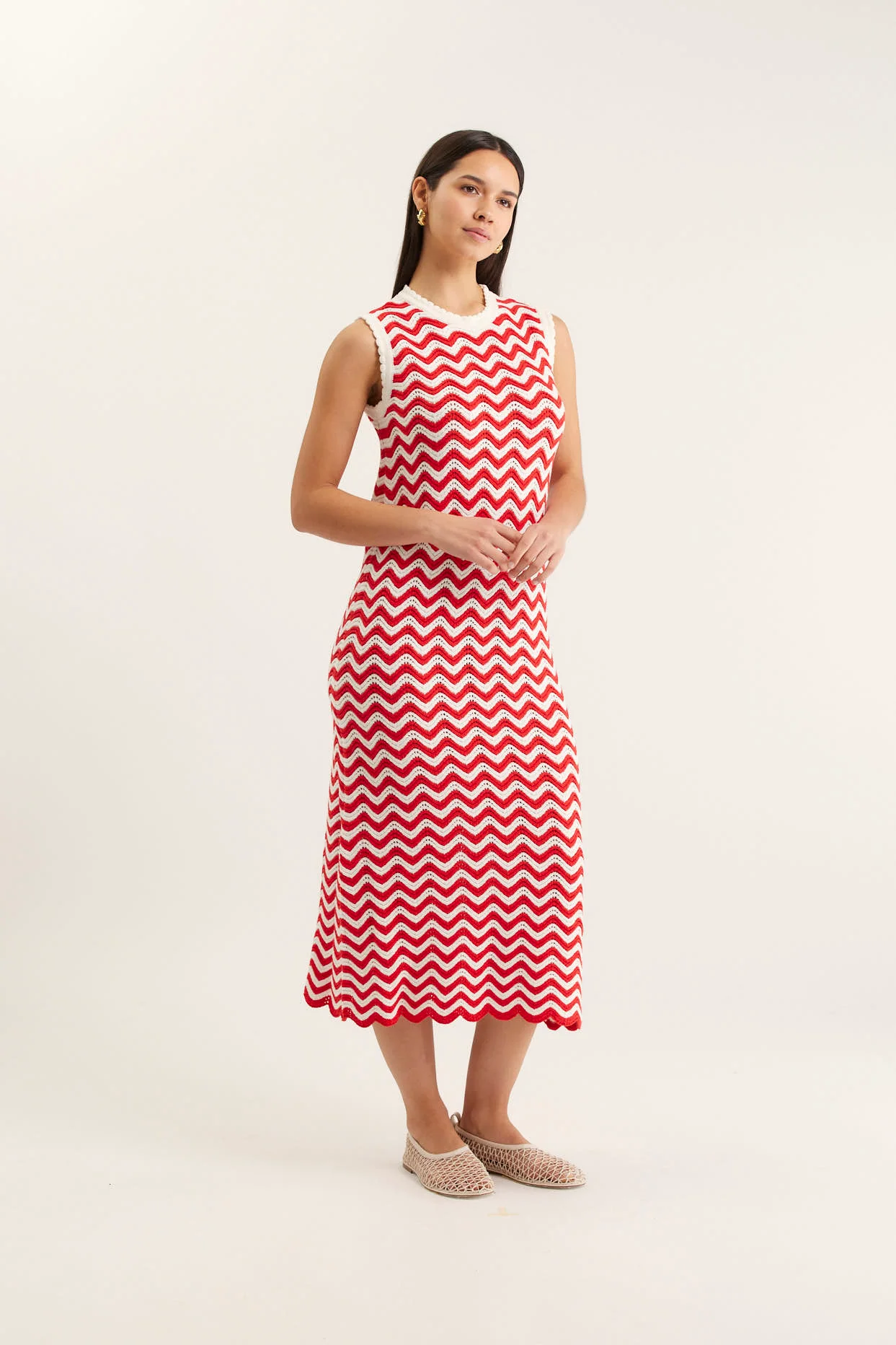 Riva Dress In Red/White - Image 3