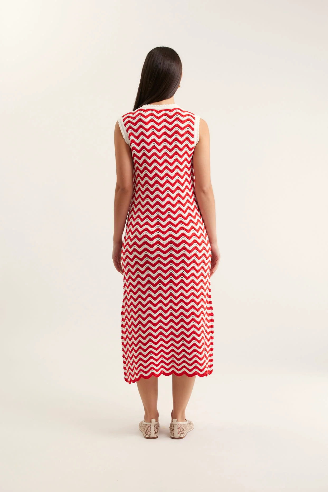 Riva Dress In Red/White - Image 4