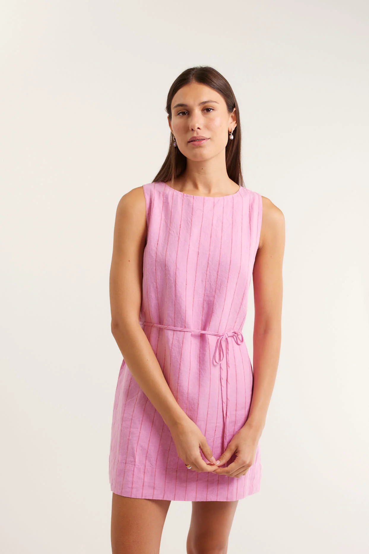 Rommy In Pinstripe In Pink - Image 2