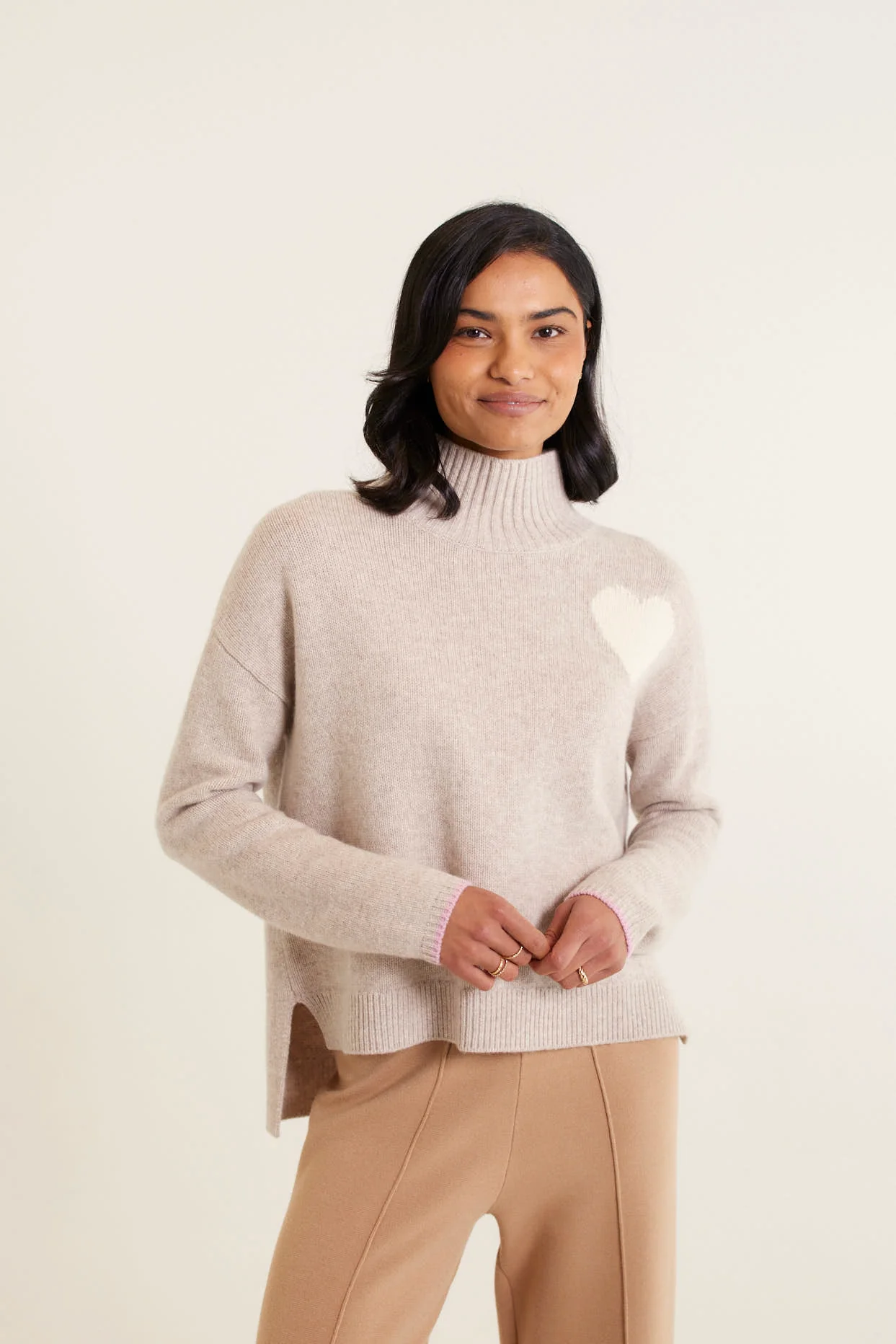 Ronnie Merino Cashmere Polo In Beige - Image 2