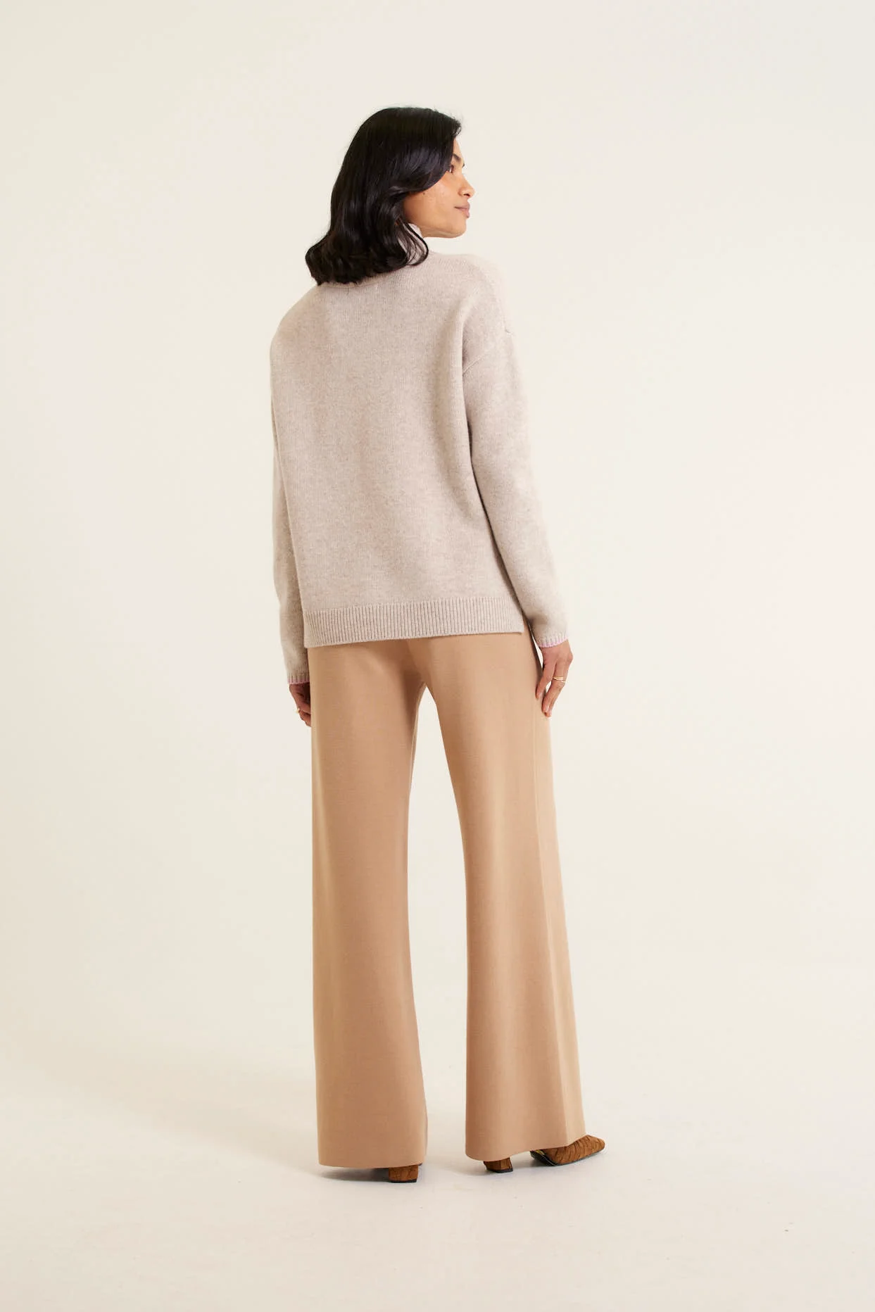Ronnie Merino Cashmere Polo In Beige - Image 3